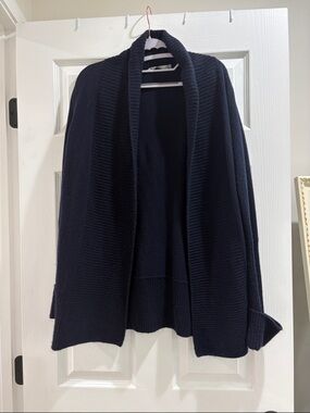 Vince Women’s Small 100% Cashmere Open-Front Cardigan Coastal Blue Luxury Plush